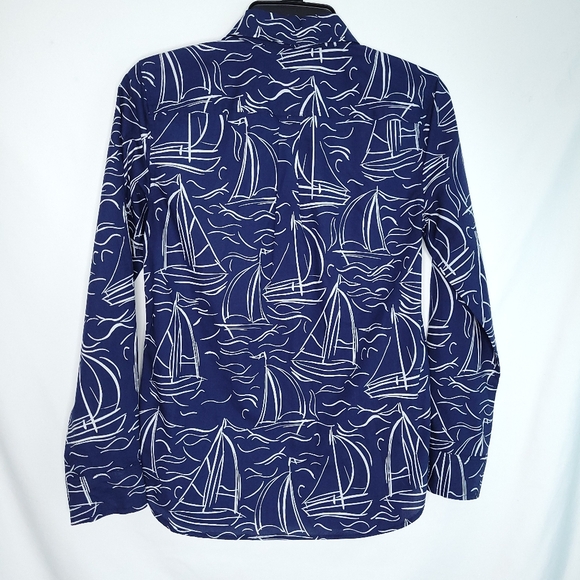 TALBOTS Women's Sailboat Print Long Sleeve Pullover Top XS - Picture 12 of 13